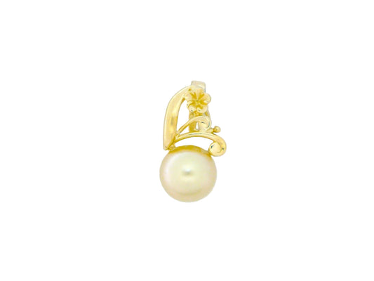 14K Golden Pearl Double Scroll Pendant — Hawaiian jewelry from Ashley's Gift Shop