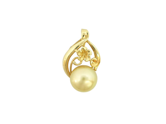 14K Golden Pearl Single Scroll Pendant — Hawaiian jewelry from Ashley's Gift Shop