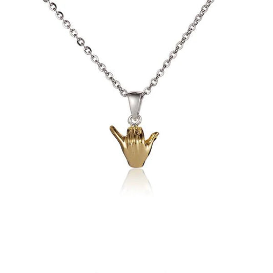 Small Hang Loose YG pendant by Ashley's Gift Shop featuring a gold-colored hanging design with a relaxed, casual style.