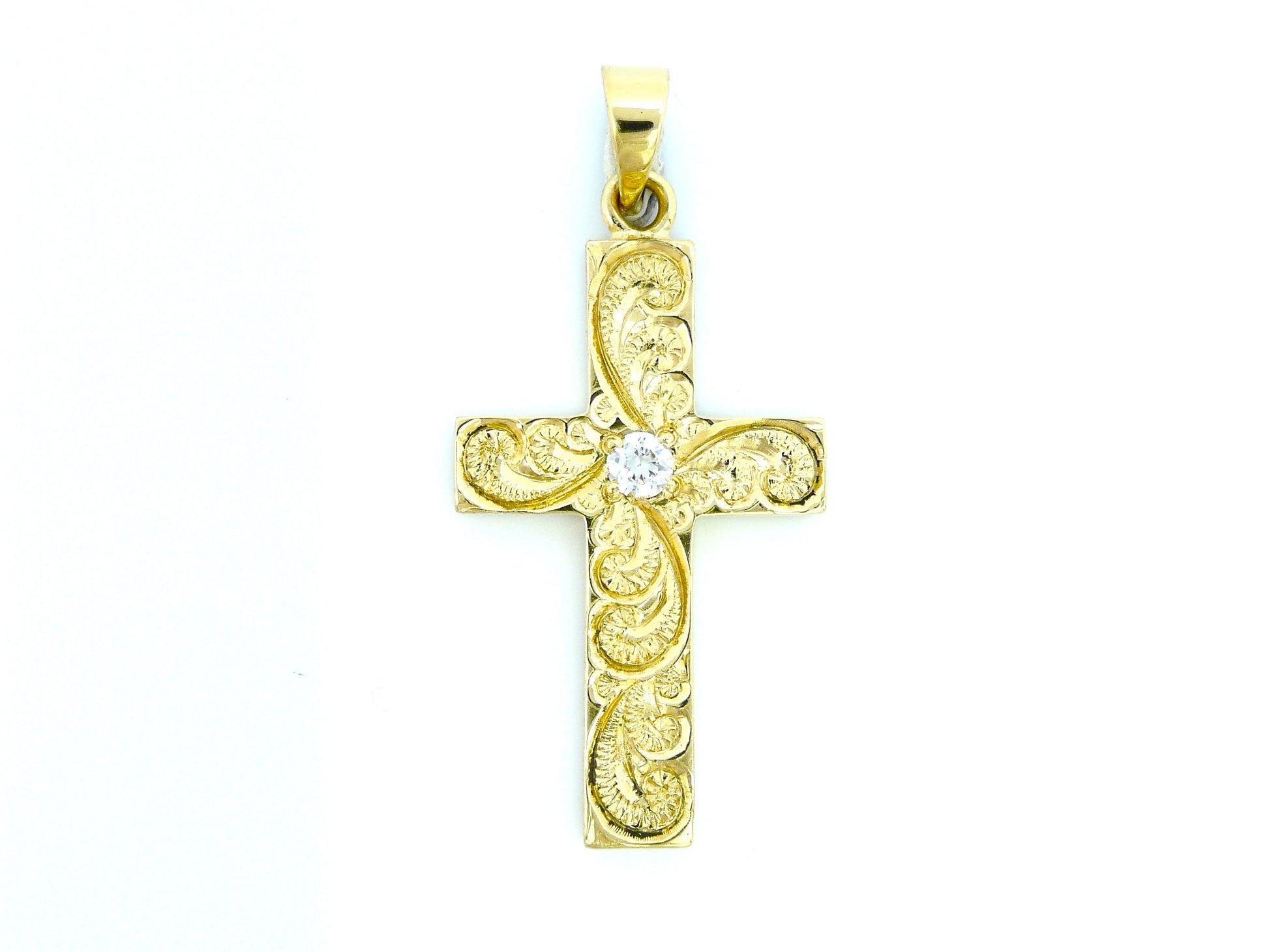Hawaiian Cross Pendant w/ CZ image 0