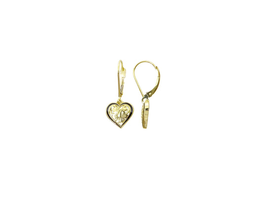 14K Heart Cut-Out Lever Back Earring — Hawaiian jewelry from Ashley's Gift Shop