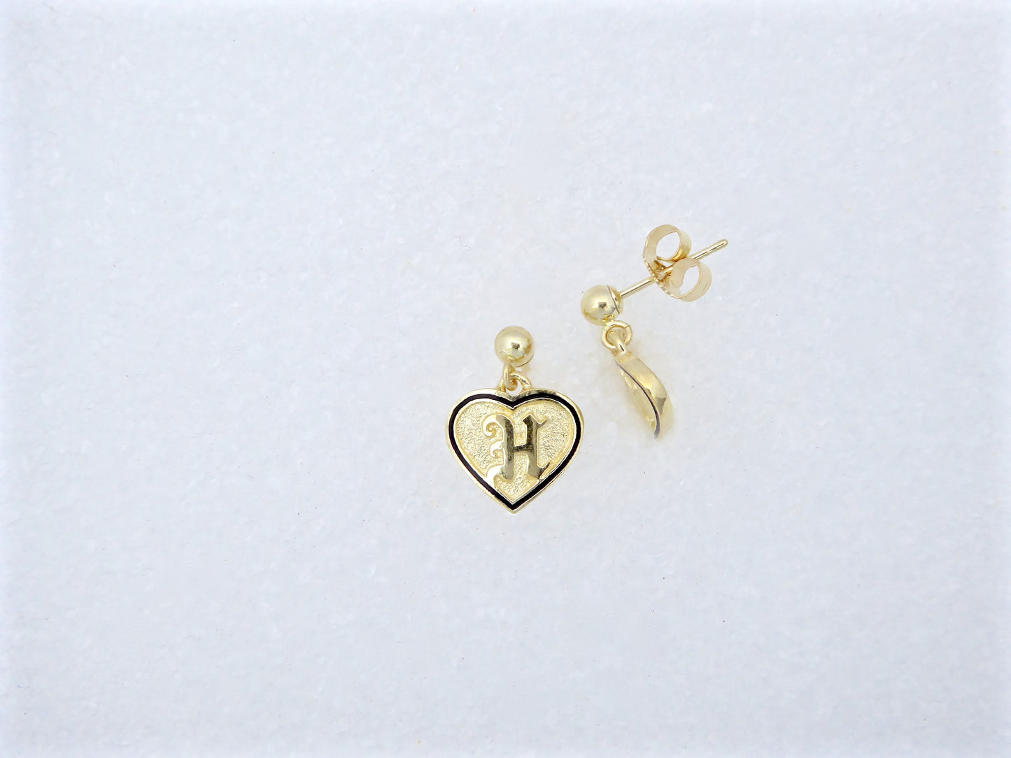 Heart Dangling Raised Letter Earring image 0
