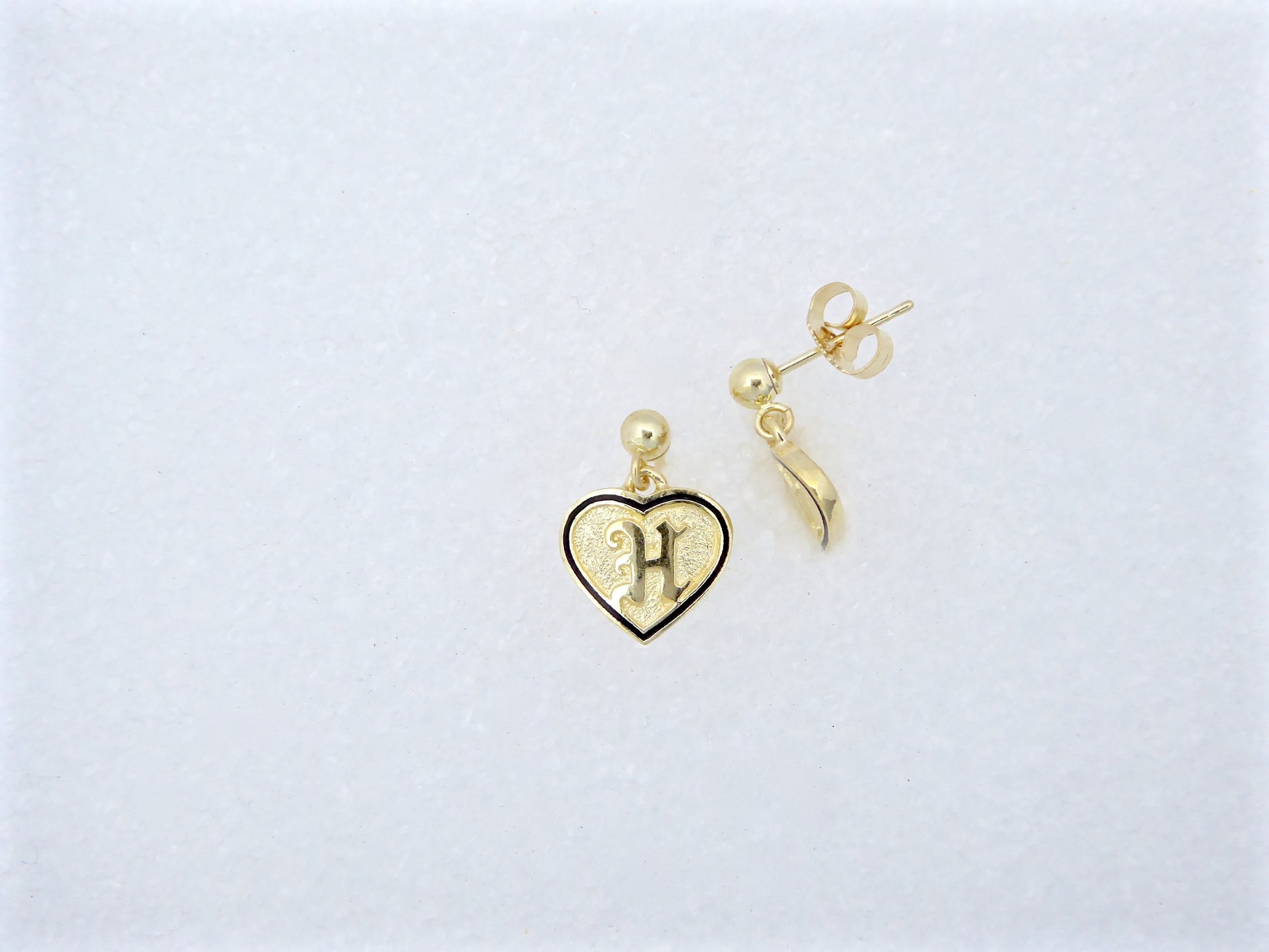 Heart Dangling Raised Letter Earring image 0