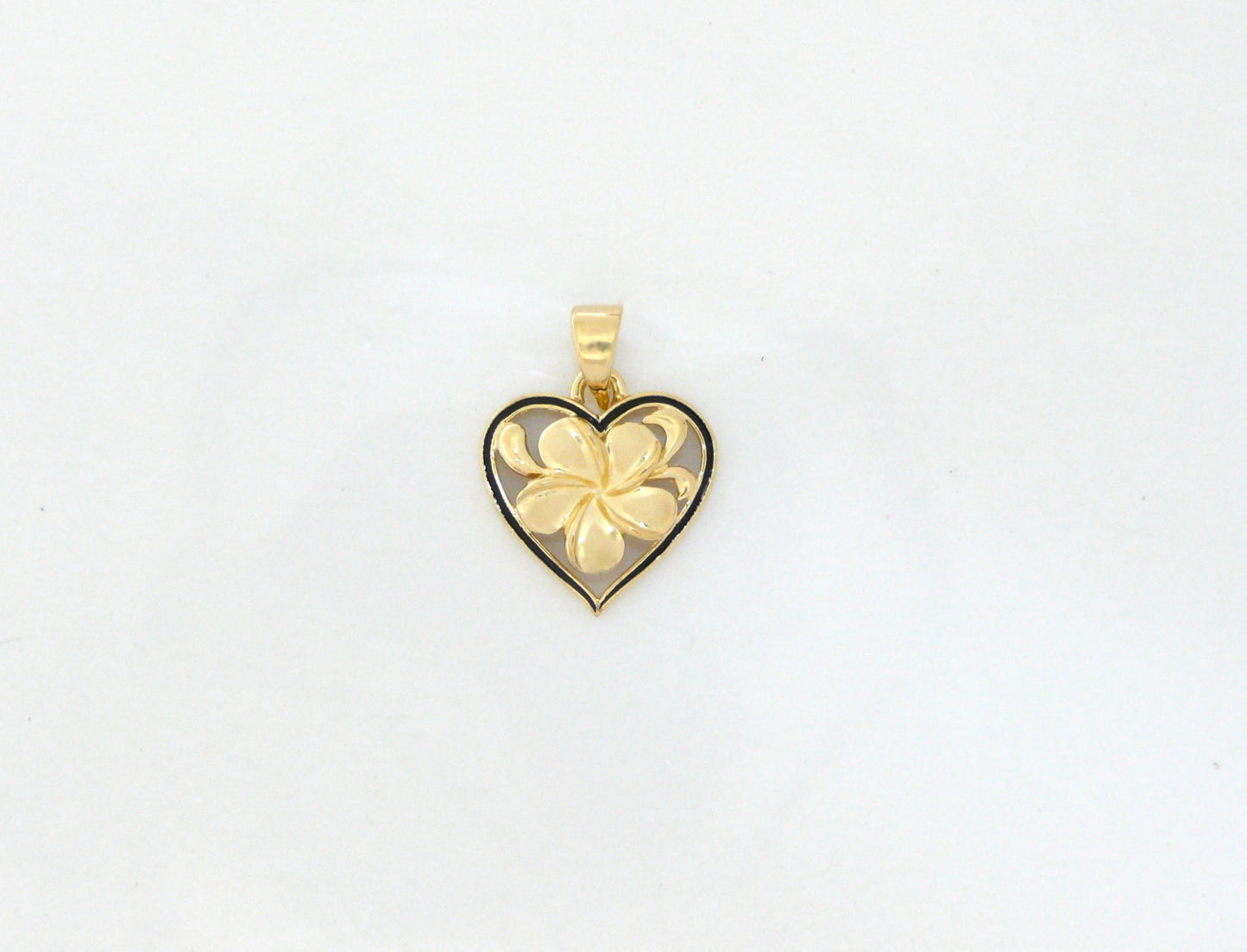 Heart Plumeria Pendant #1 image 0