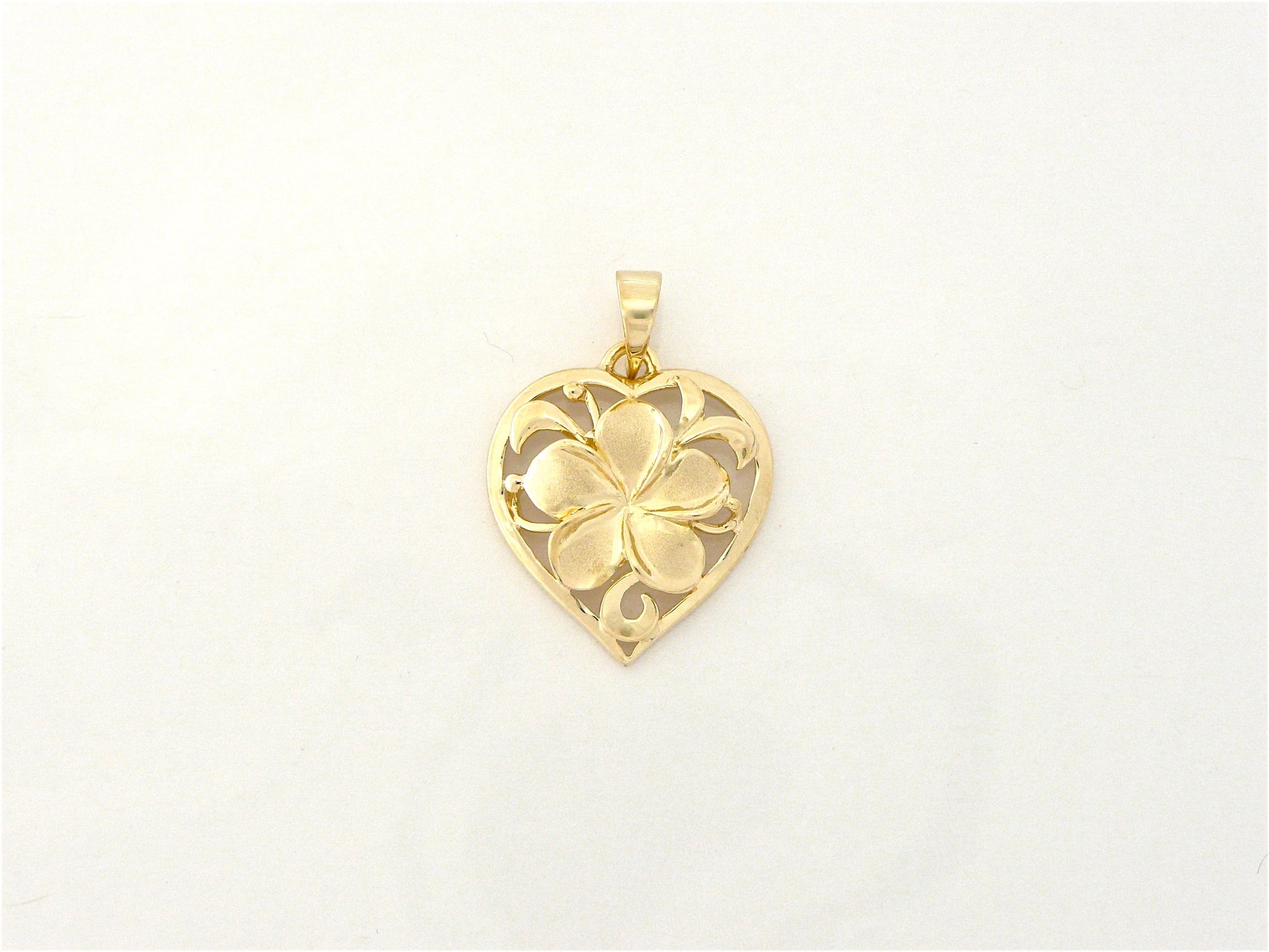 Heart Plumeria Pendant #3 image 0