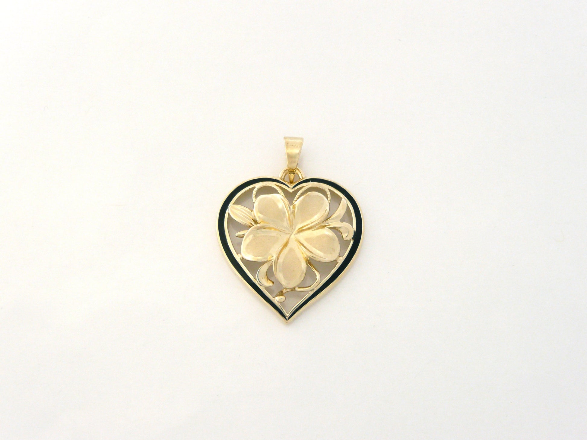 Heart Plumeria Pendant -  #4 image 0