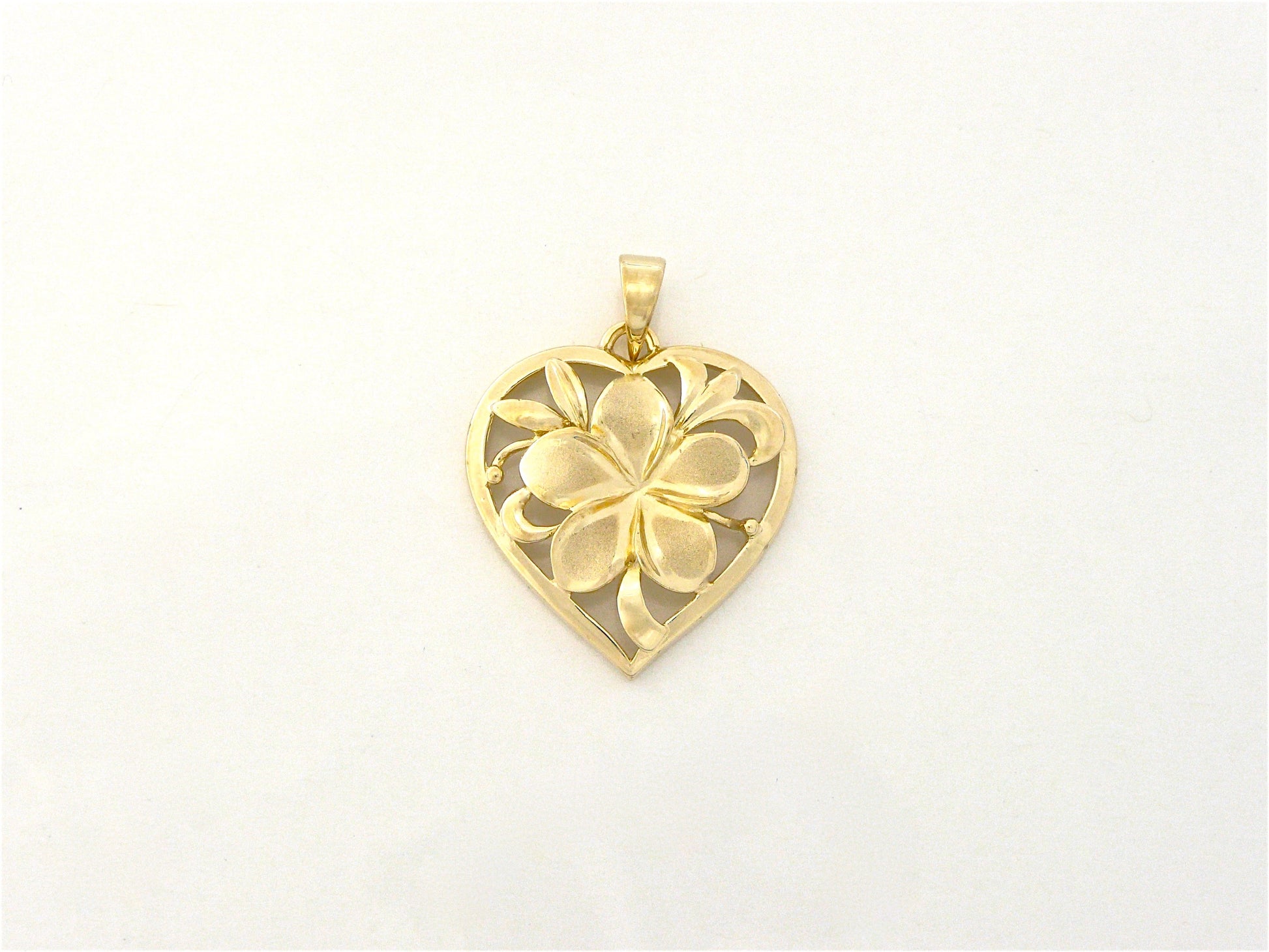 Heart Plumeria Pendant #4 image 0