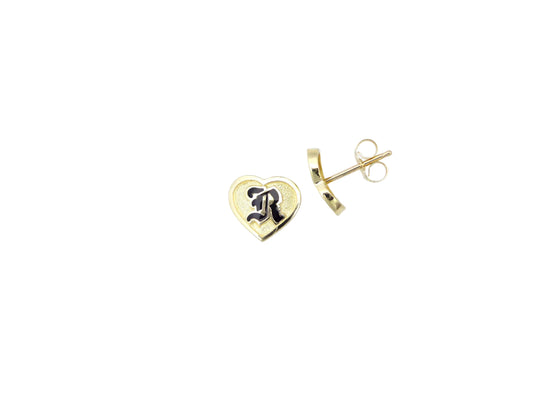 14K Heart Stud R/E Initial Earring — Hawaiian jewelry from Ashley's Gift Shop