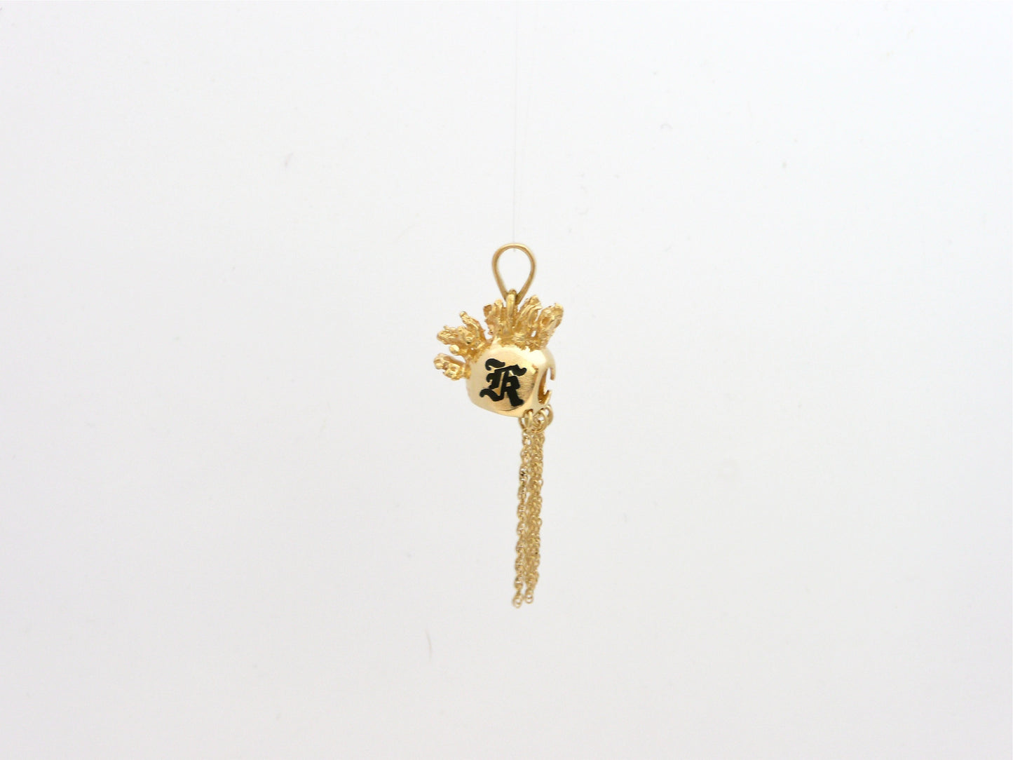 Helmet 14K Gold Pendant W/Initial X-Small (special order) image 0