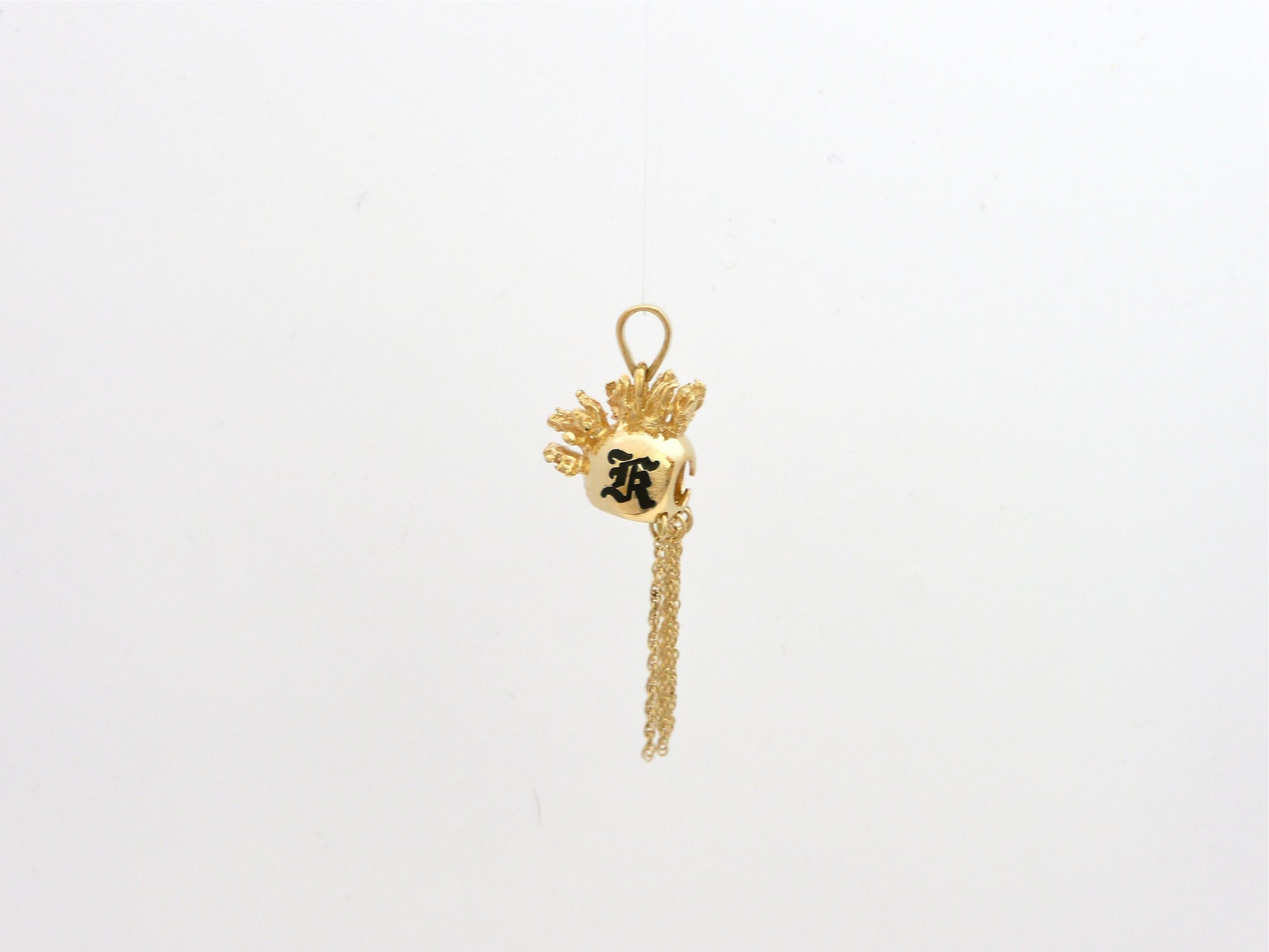 Helmet 14K Gold Pendant W/Initial X-Small (special order) image 0