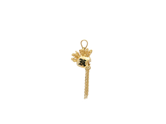 Helmet 14K Gold Pendant W/Initial X-Small (special order) — Hawaiian jewelry from Ashley's Gift Shop