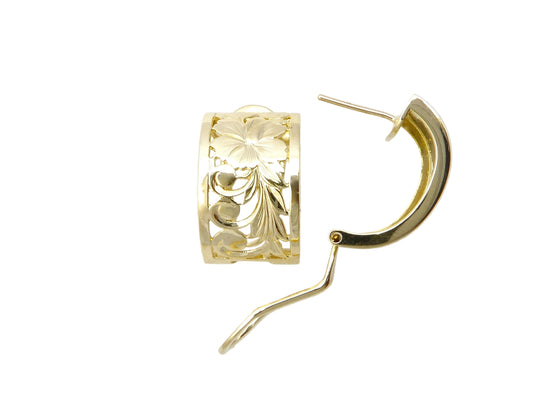 14K Hibiscus Cut-Out Clip Earring - 12mm — Hawaiian jewelry from Ashley's Gift Shop