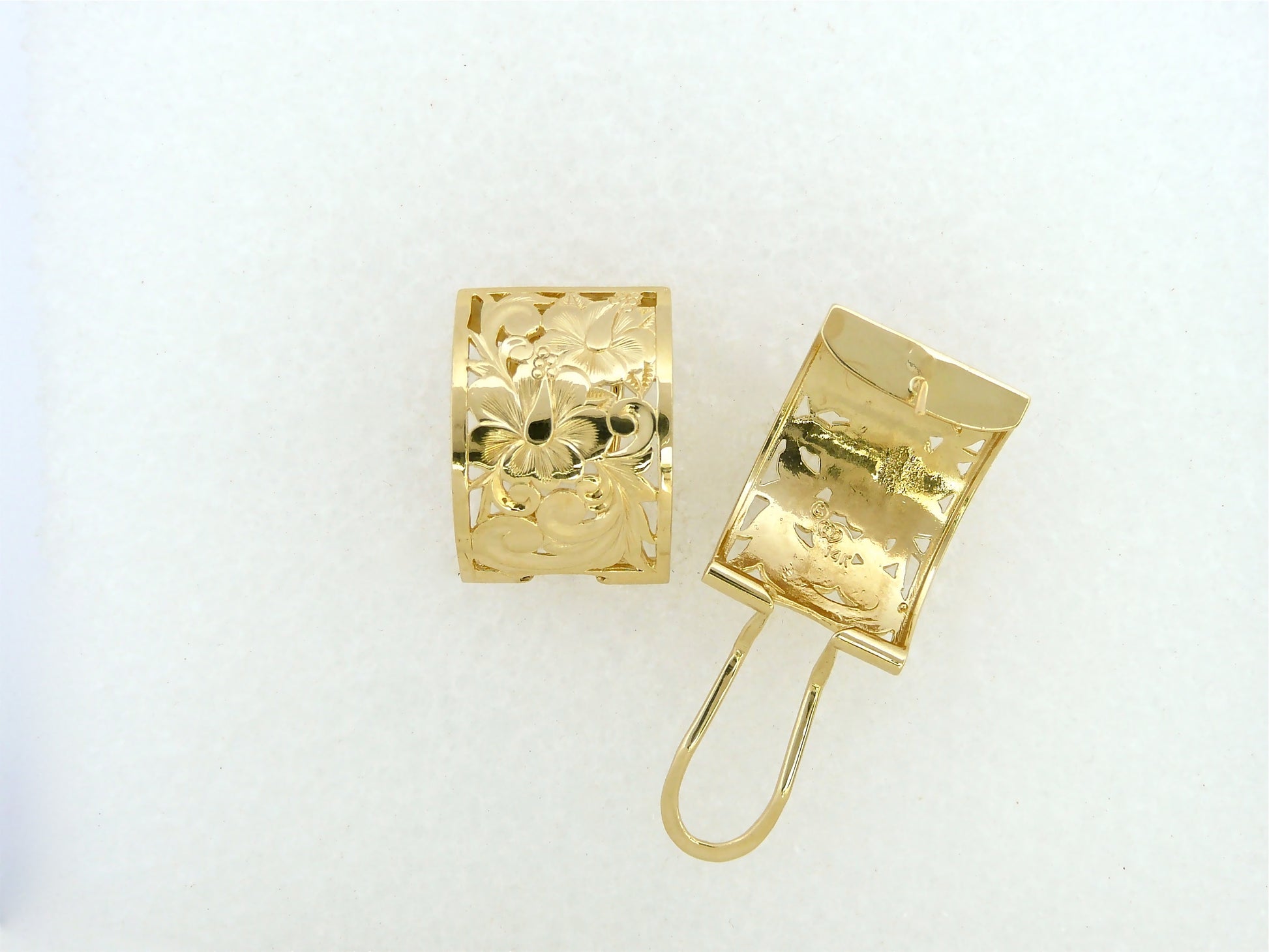 Hibiscus Cut-Out Clip Earring - 15mm image 0