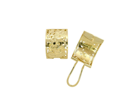 14K Hibiscus Cut-Out Clip Earring - 15mm — Hawaiian jewelry from Ashley's Gift Shop