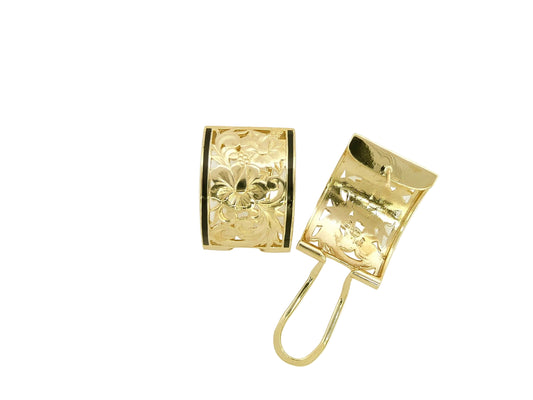 14K Hibiscus Cut-Out Clip Earring - 15mm — Hawaiian jewelry from Ashley's Gift Shop