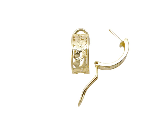 14K Hibiscus Cut-Out Clip Earring - 8mm — Hawaiian jewelry from Ashley's Gift Shop