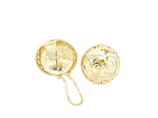 14K Hibiscus Cut-Out Earring - Large — Hawaiian jewelry from Ashley's Gift Shop