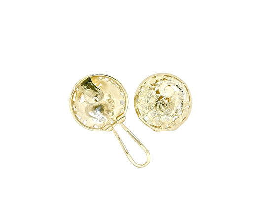 14K Hibiscus Cut Out Earring - Medium — Hawaiian jewelry from Ashley's Gift Shop