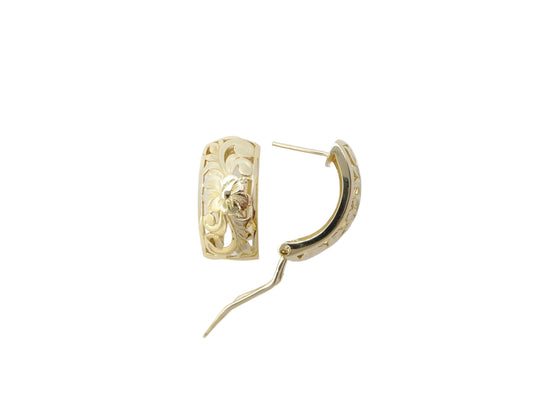 14K Hibiscus Dome Earring - 10mm — Hawaiian jewelry from Ashley's Gift Shop