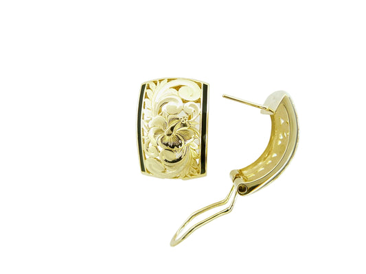 14K Hibiscus Dome Earring - 15mm — Hawaiian jewelry from Ashley's Gift Shop