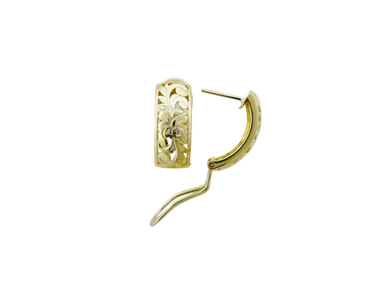 14K Hibiscus Dome Earring - 8mm — Hawaiian jewelry from Ashley's Gift Shop