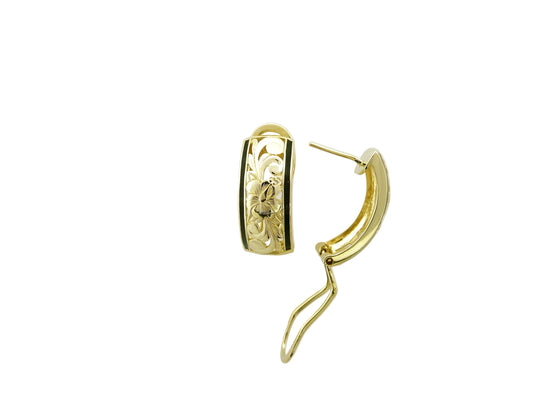14K Hibiscus Dome Earring - 8mm — Hawaiian jewelry from Ashley's Gift Shop