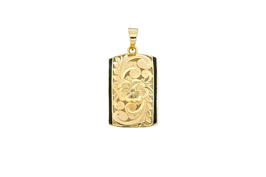 14K Hibiscus Dome Pendant - 15mm — Hawaiian jewelry from Ashley's Gift Shop