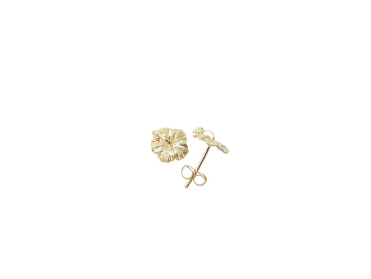 14K Hibiscus Earring #1 — Hawaiian jewelry from Ashley's Gift Shop