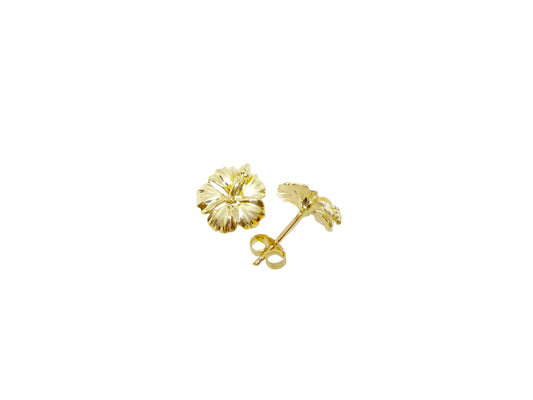 14K Hibiscus Earring #2 — Hawaiian jewelry from Ashley's Gift Shop