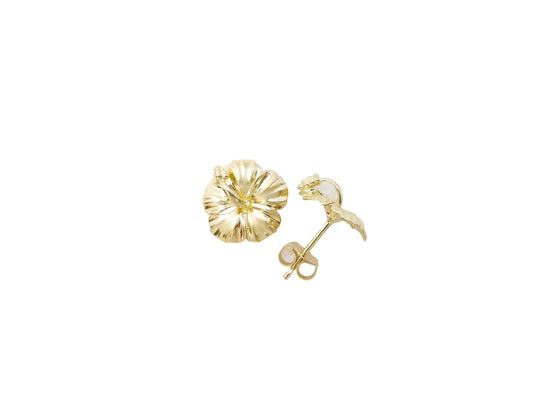 14K Hibiscus Earring #3 — Hawaiian jewelry from Ashley's Gift Shop