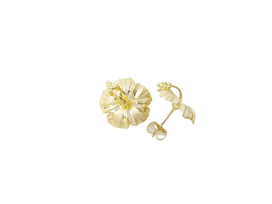 14K Hibiscus Earring #4 — Hawaiian jewelry from Ashley's Gift Shop