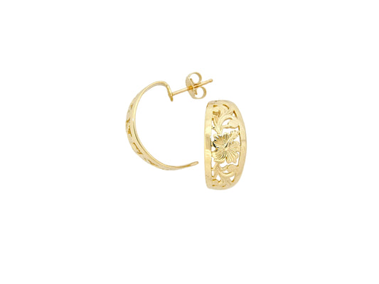 14K Hibiscus Hoop Earring — Hawaiian jewelry from Ashley's Gift Shop