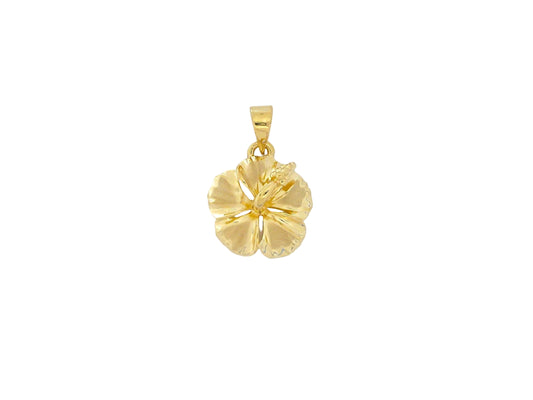 14K Hibiscus Pendant #3 — Hawaiian jewelry from Ashley's Gift Shop