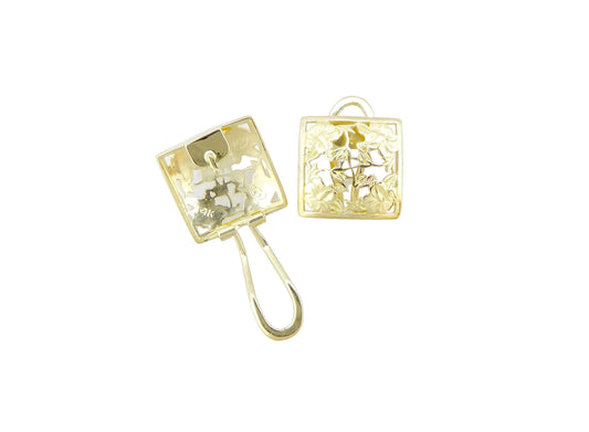 14K Hibiscus Quilt Earring - Large — Hawaiian jewelry from Ashley's Gift Shop