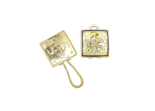 14K Hibiscus Quilt Earring - Large — Hawaiian jewelry from Ashley's Gift Shop