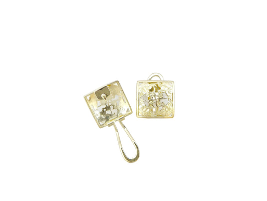 14K Hibiscus Quilt Earring - Small — Hawaiian jewelry from Ashley's Gift Shop