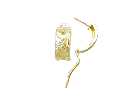 14K Hibiscus Straight Clip Earring - 8mm — Hawaiian jewelry from Ashley's Gift Shop