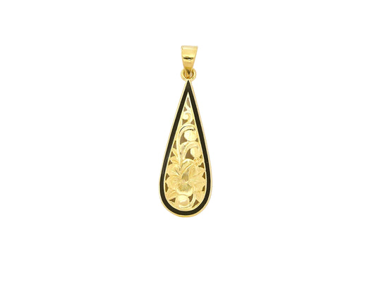 14K Hibiscus Teardrop Pendant — Hawaiian jewelry from Ashley's Gift Shop