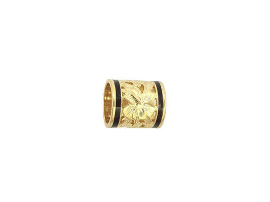 14K Hibiscus Tube Pendant w/ BB - 10mm — Hawaiian jewelry from Ashley's Gift Shop