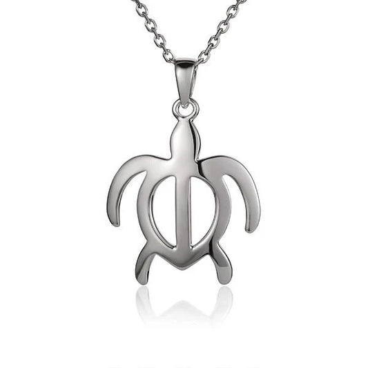 Large Honu turtle pendant from Ashley's Gift Shop, featuring detailed design and smooth finish, displayed on a neutral background.