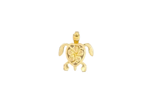 14K Honu Plumeria Pendant #1 — Hawaiian jewelry from Ashley's Gift Shop