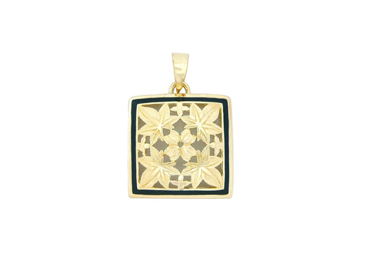 14K Kukui Quilt Pendant - Large — Hawaiian jewelry from Ashley's Gift Shop