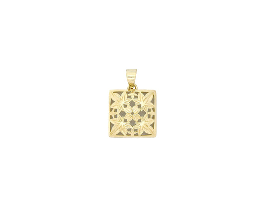 14K Kukui Quilt Pendant - Small — Hawaiian jewelry from Ashley's Gift Shop