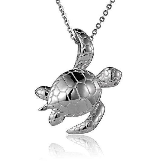 925 Sterling Silver Turtle Pendant from Ashley's Gift Shop featuring a detailed turtle design on a delicate pendant chain.