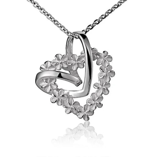 Ashley’s Gift Shop Lei Heart and Plain Heart Pendant showcasing a heart-shaped pendant with intricate lei and plain designs.