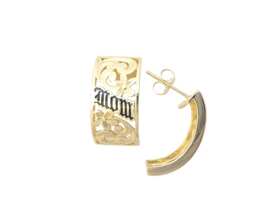 14K Mom Plain Post Earring — Hawaiian jewelry from Ashley's Gift Shop