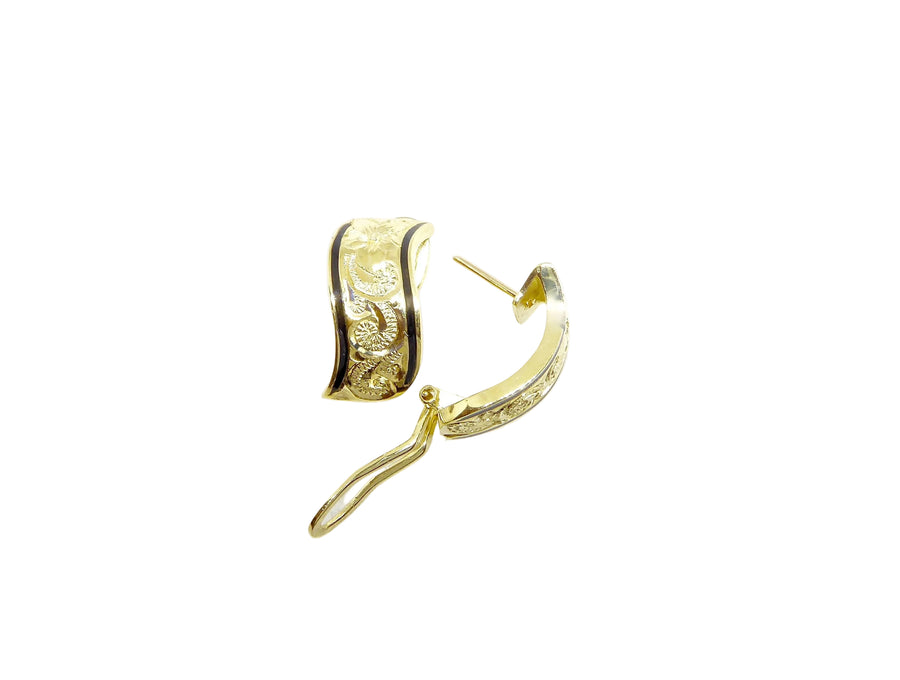Hawaiian 14K Gold napua clip earring with 8mm size, featuring a sleek and elegant design for pierced ears.