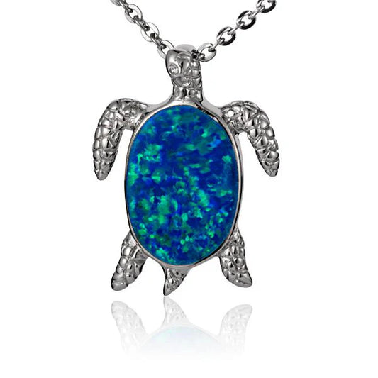 Opal turtle LED engraved pendant featuring a detailed turtle design, crafted by Ashley's Gift Shop.