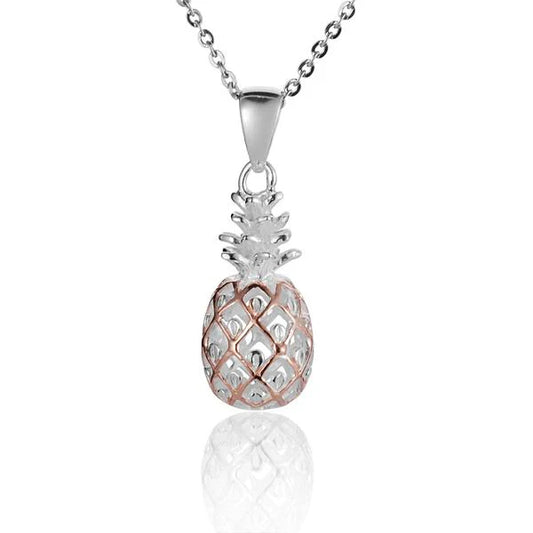 Pineapple PG pendant in medium size with gold finish, featuring a detailed pineapple design, by Ashley's Gift Shop.