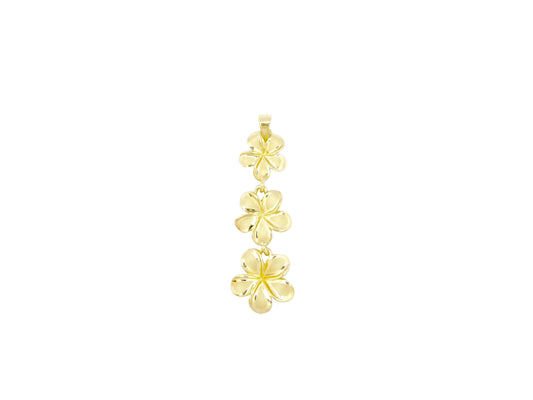 14K Plumeria #1,2,3 Pendant — Hawaiian jewelry from Ashley's Gift Shop